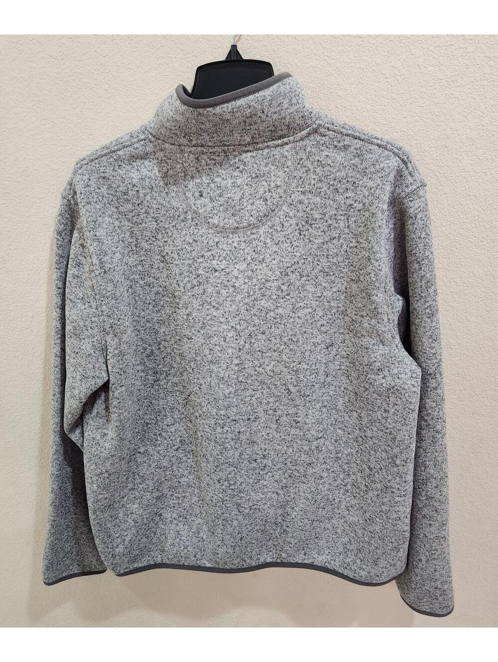 LL Bean Snap Fleece Gray Pullover Sweater Jacket Mens Size Large Slightly Fitted - Picture 9 of 9